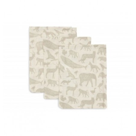 3 GANTS DE TOILETTE GAZE DE COTON