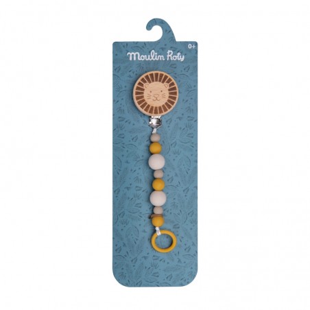 ATTACHE-TETINE BOIS ET SILICONE LION