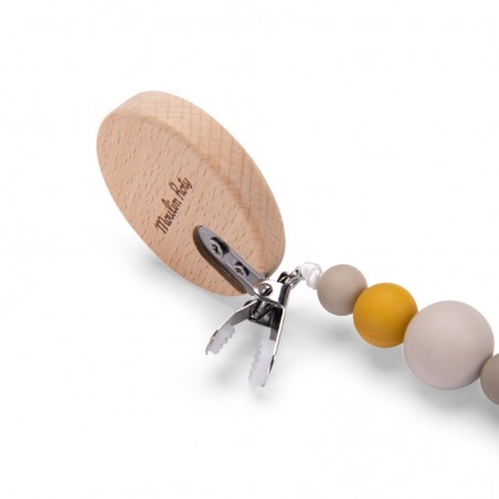 ATTACHE-TETINE BOIS ET SILICONE LION