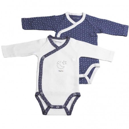 BODIES BLANC/ROSE LOT DE 2 LILIBELLE TAILLE NAISSANCE LILIBELLE