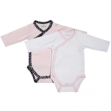 BODIES BLANC/ROSE LOT DE 2 LILIBELLE TAILLE NAISSANCE LILIBELLE