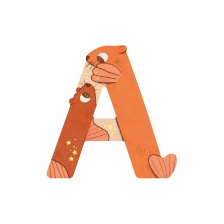 LETTRE BOIS A ORANGE L'ALPHABET