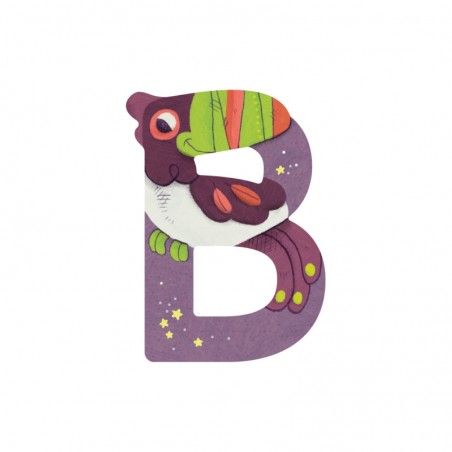 LETTRE BOIS B VIOLET L'ALPHABET