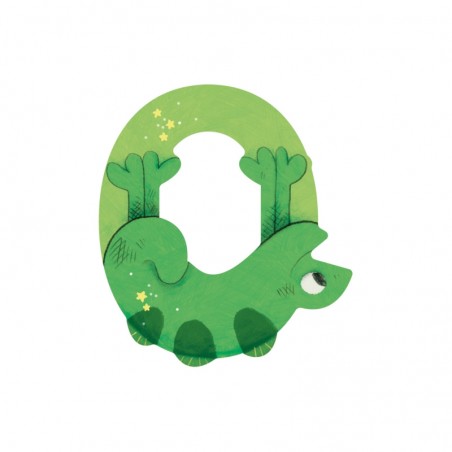 LETTRE BOIS O VERT L'ALPHABET