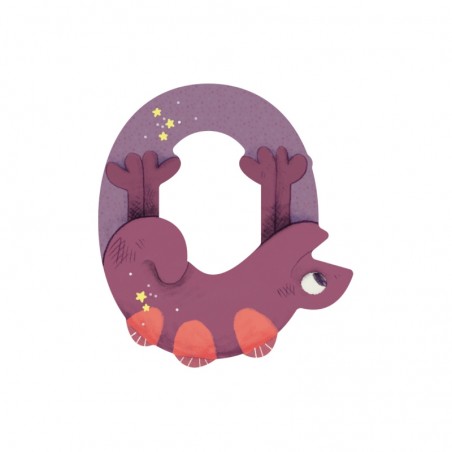 LETTRE BOIS O VIOLET L'ALPHABET