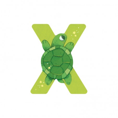 LETTRE BOIS X VERT L'ALPHABET